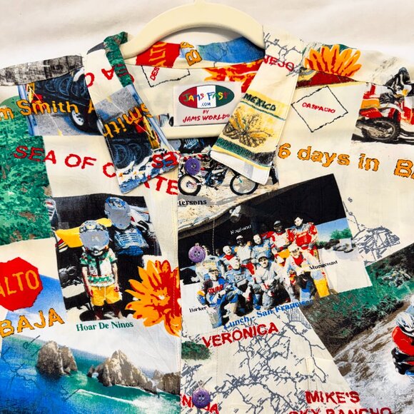 FAST JAMS by JAMS WORLD Hawaiian Aloha Short Sleeve Shirt 6 Days in Baja XXL NWT - Picture 3 of 8